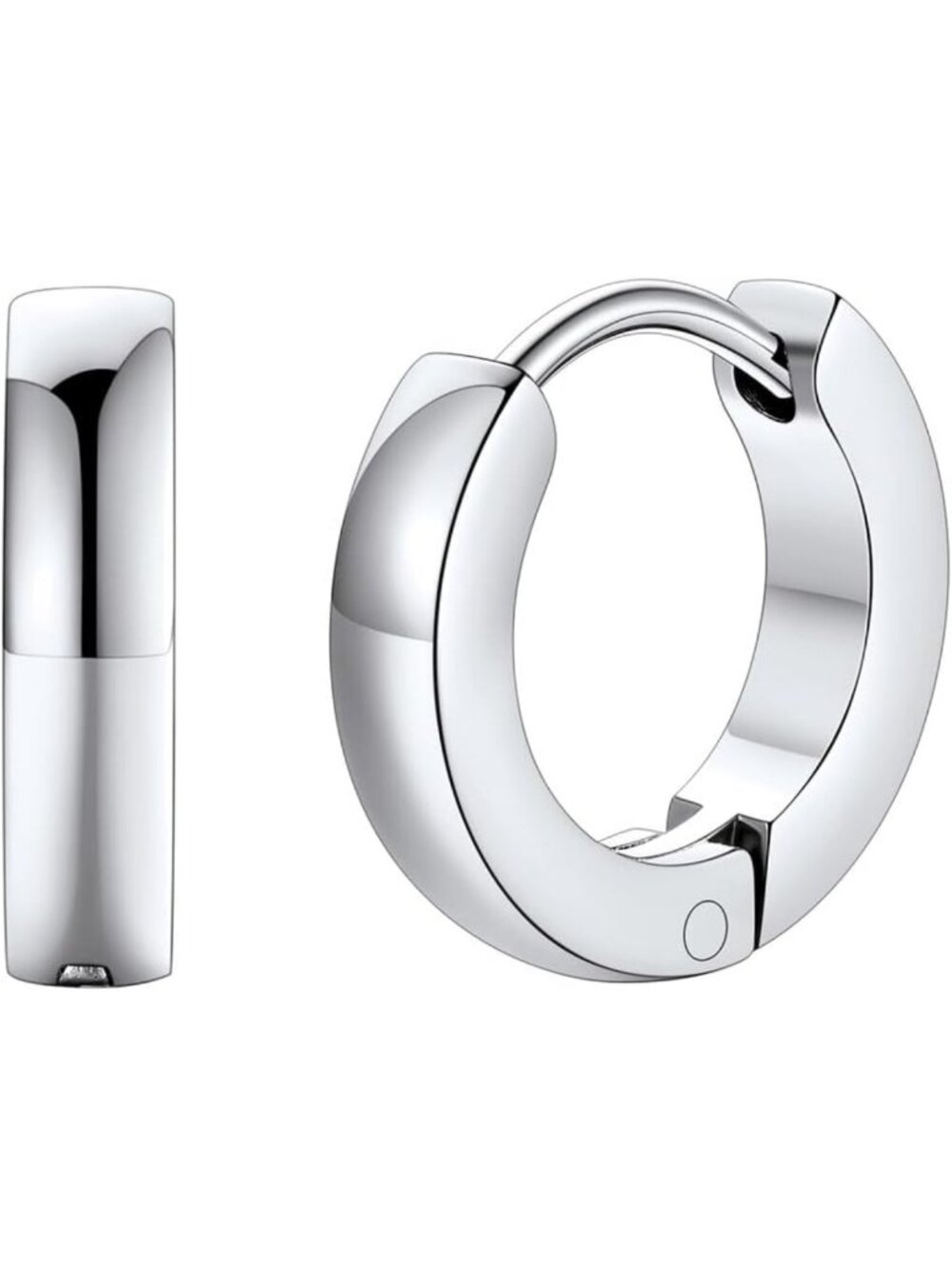 Stylish Stainless Steel Huggie Hoop Earrings for Men - Black, Silver, Gold